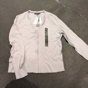 NWT Banana Republic Factory Light Gray V Neck Cardigan